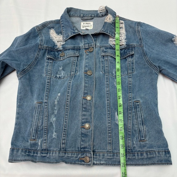 Papaya Light Blue Ripped Denim Jacket - Picture 7 of 10